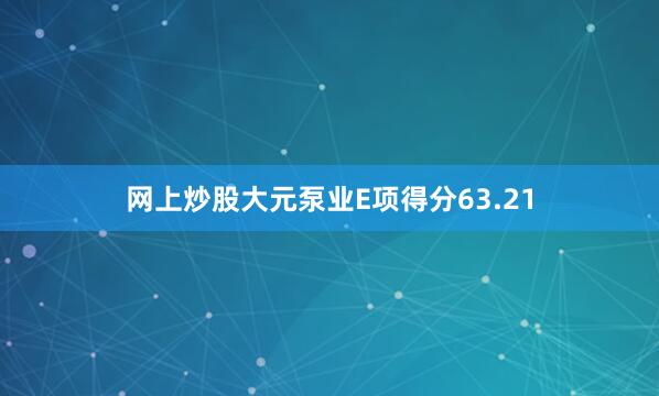 网上炒股大元泵业E项得分63.21